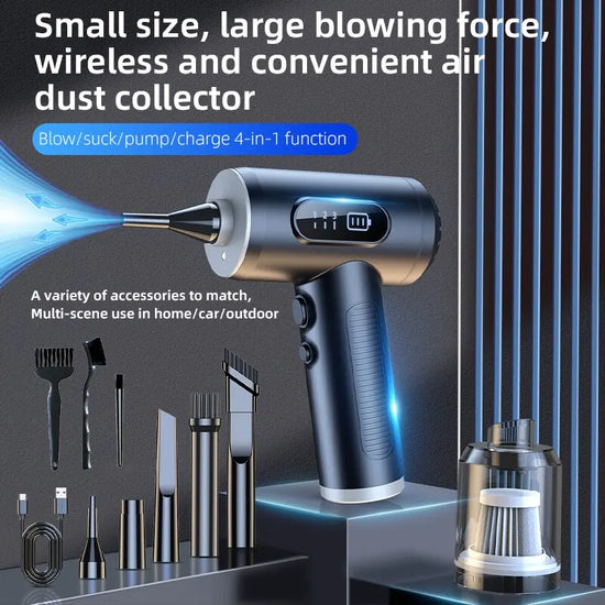 2 in 1 Air Duster Vaccum Cleaner 50000 RPM 3 Gear Strong Suction Wireless Handhled Cordless Cleaner for Car Home Computer