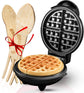 Burgess Brothers Mini Waffle Maker | Portable Electric Non-Stick Waffle Iron | Belgian Waffle Maker Makes 4 Inch Waffles | Includes Bamboo Sporks